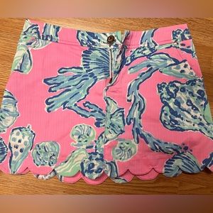 LILLY PULITZER | Colette Skort size 0 pink pout barefoot princess print EUC